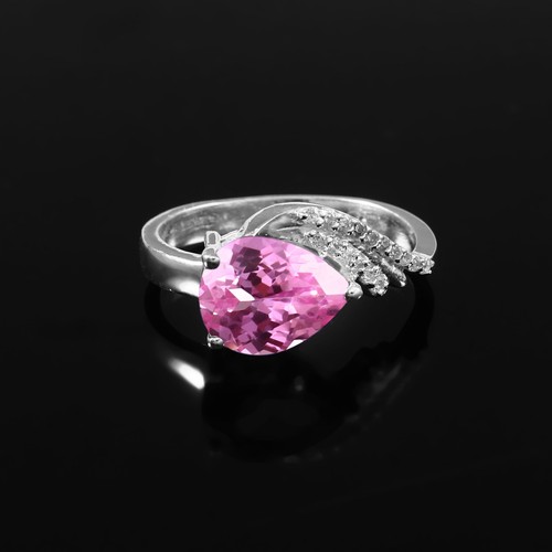 Pink sapphire ring - ring, solid