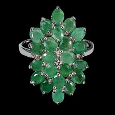 Silver Ring Green Emerald