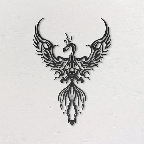 Metal phoenix wall art - metal,