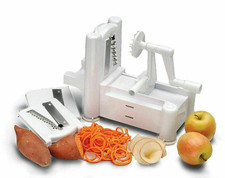 New 3 Stainless Steel Blades Vegetable Slicer Spiral Slicer Chop Shredder Slicer