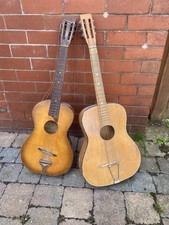 Pair Vintage Old Acoustic Guitars - Props Decor 