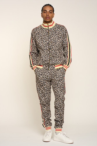 Men leopard track suit - men's, set