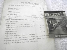VINCENT - SPARE PARTS LIST