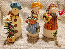 Lot of 3 Snowman Figurines.