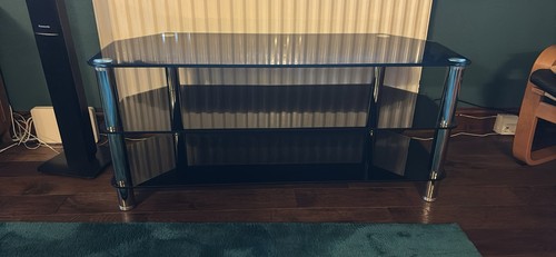 Black glass corner stand - black, tv