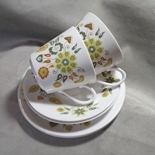 Vintage Ridgway Parisienne Design 'Tea For Two' Cup, Saucer & Plate Pair, used