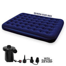Bestway Queen Flocked Inflatable Airbed Camping Mattress 3 in 1 Electric Pump 