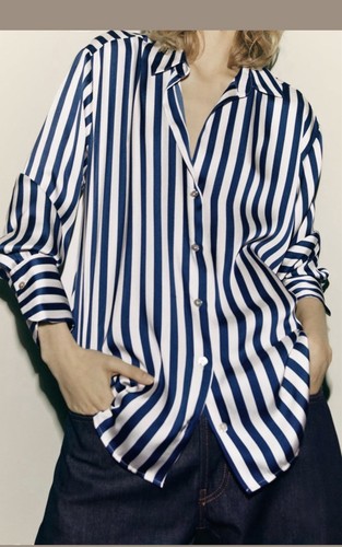Zara blue white striped - white,