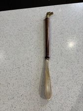 Vintage Brass & Oak Dog Shoe