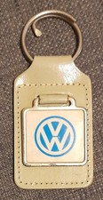 VW VINTAGE VOLKSWAGEN KEY FOB 1970s RUTHERFORDS STATION GARAGE CORNHILL ON TWEED