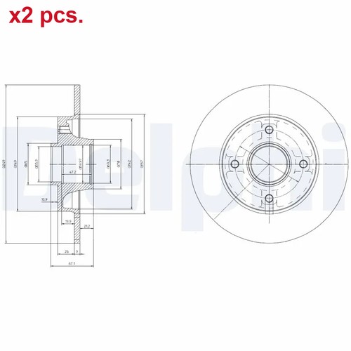 Pcs rear brake disc rotors - rear,