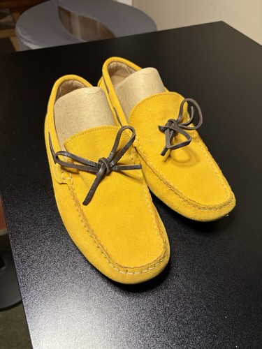 Men moccasins yellow mustard - moccasins,