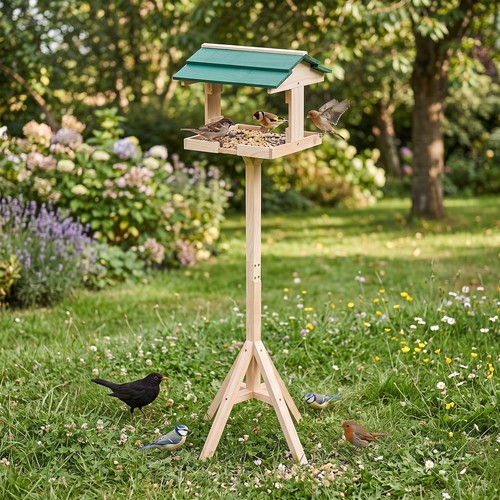 Traditional wooden bird table - traditional,