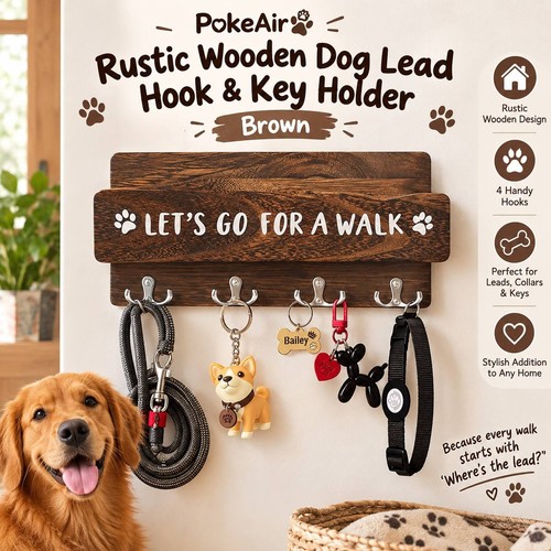 Pokeair rustic wooden dog lead - wooden,