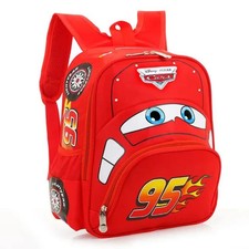 3D Kids Cartoon Car Shape Kindergarten Backpack Large Capacity Boys Girls School