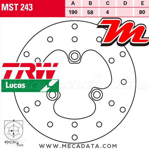 Front brake disc trw - trw, lucas