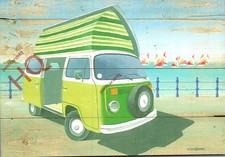 Picture Postcard> GREEN CAMPER VAN, MARTIN WISCOMBE
