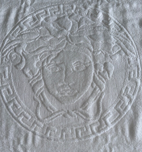 Versace towel medusa tags - versace,