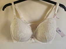 Victoria's Secret Coconut White Push Up Lace Bra 34DD