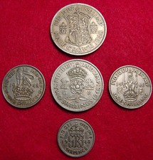 1948 5 Coin Set. Half Crown, 2