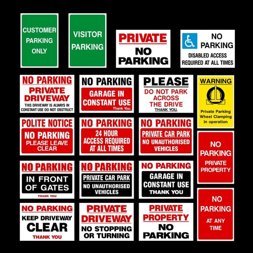 Parking plastic sign - plastic,