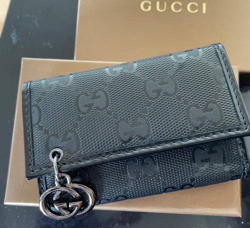 Gucci black key case - gg,