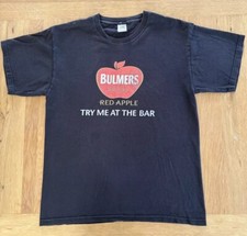 Red Apple Bulmers Cider Promotional Bar Staff Graphic T-Shirt Black Men’s Large
