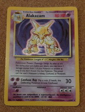 *HOLOGRAPHIC* Pokémon TCG Alakazam card Base Set 1/102