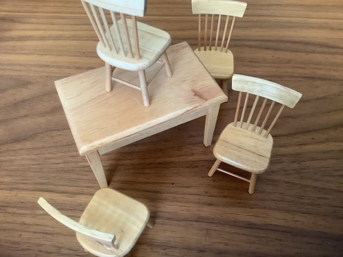 Dolls house table and chairs - house,