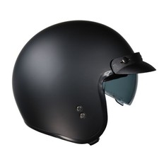 Frank Thomas Open Face Motorcycle Helmet Plain Matt Black