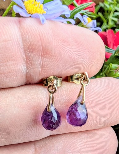 9ct yellow gold amethyst - yellow,
