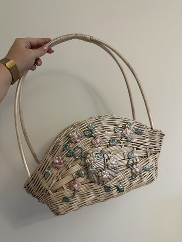 Vintage wicker flower - vintage, basket