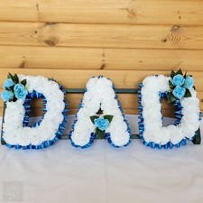 DAD Funeral Flowers Artificial Tribute Wreath Silk Memorial Any 3 Letters