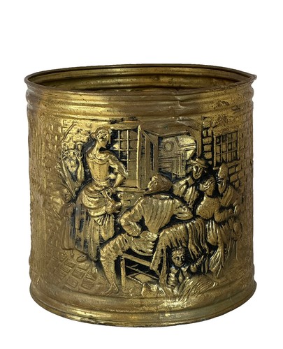 Vintage brass coal log bucket - vintage,