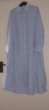 Zara Blue Stripped Shirt Dress To Fit Size UK 10