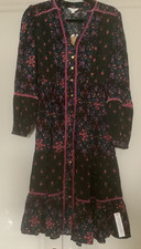 Monsoon Suzette Velvet trim floral dress - SMALL  ( UK 8-10) - RRP £80 - BNWT