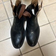 Vivienne Westwood Black Tan Leather Rubber Chelsea Boots Shoes Mens UK 10 US 11