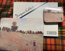 Jason Designer Collection Monet Poppy Field Placemats Set of 6 & 6 Coasters VGC 