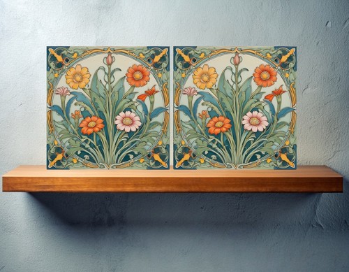 Art nouveau flower ceramic - nouveau,
