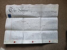 Large Antique Hand Written On Vellum Conveyance Indenture From January 1864