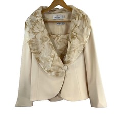Vintage Presen Cream/Ivory Floral Occasion Top & Jacket Set UK 16