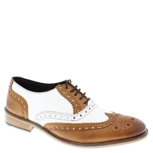 Mens leather brogue lace - lace, up