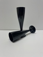 10 x Black Champagne Flutes