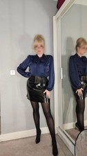 Ladies Satin Shirt, Pussy Bow