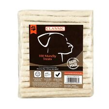Dog Rawhide Chews Munchy Roll White Mint 125mm 100-Pack Treats