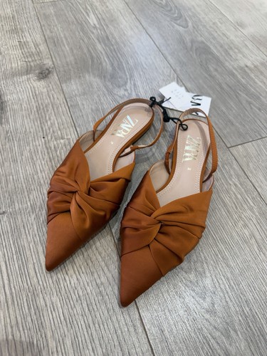 Bnwt zara orange brown satin - zara,