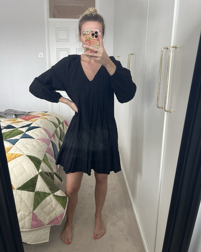 Black neck pleated - h&m, v-neck