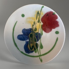 Dartington Studio Pottery Poppy Janice Tchalenko Plate Ceramic 7.5”