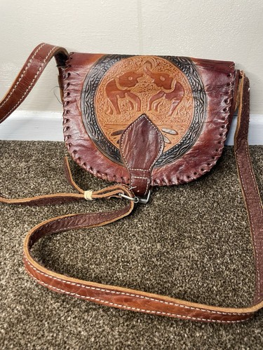 Vintage hand tooled leather - vintage,