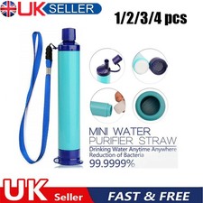 1-4x Portable Camping Hiking Emergency Life Survival Purifier Water Filter Straw